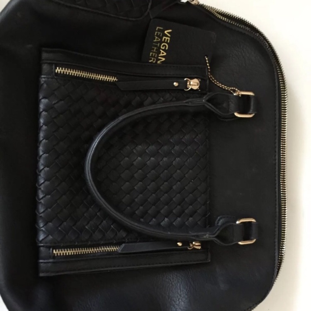 Miztique Vegan Leather Black Handbag